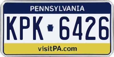 PA license plate KPK6426