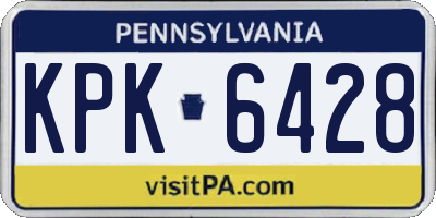PA license plate KPK6428