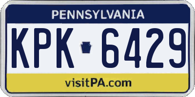 PA license plate KPK6429