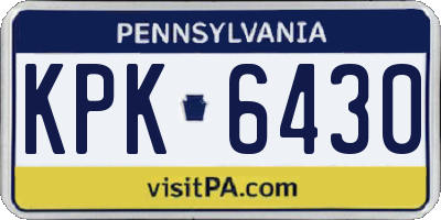 PA license plate KPK6430