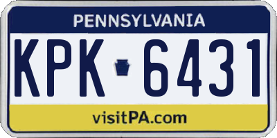 PA license plate KPK6431
