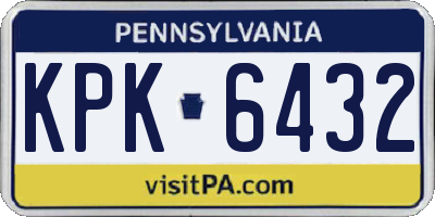 PA license plate KPK6432