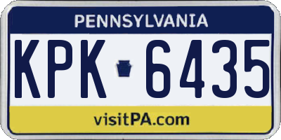 PA license plate KPK6435