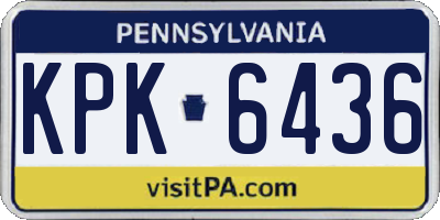 PA license plate KPK6436