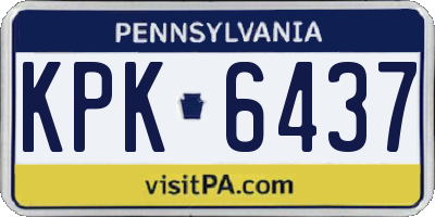 PA license plate KPK6437