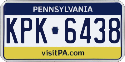 PA license plate KPK6438