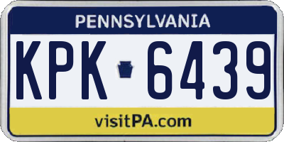 PA license plate KPK6439