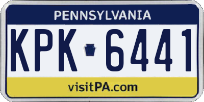 PA license plate KPK6441