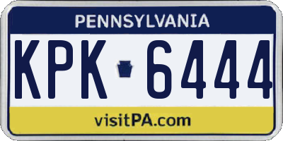 PA license plate KPK6444