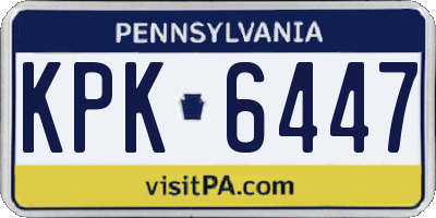 PA license plate KPK6447