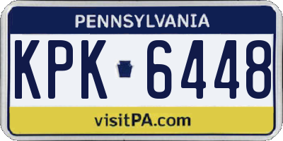 PA license plate KPK6448