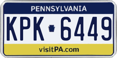 PA license plate KPK6449