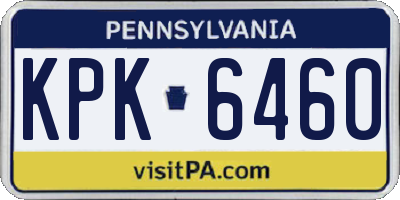 PA license plate KPK6460