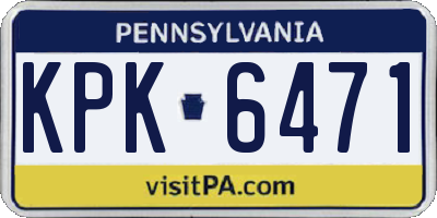 PA license plate KPK6471