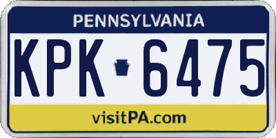 PA license plate KPK6475