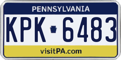 PA license plate KPK6483