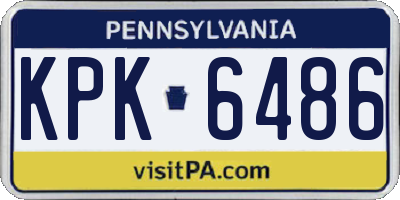 PA license plate KPK6486