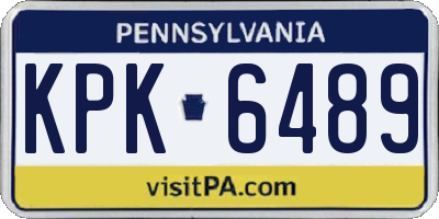 PA license plate KPK6489