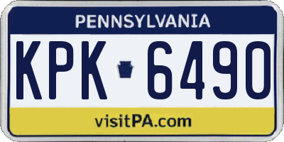 PA license plate KPK6490