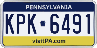PA license plate KPK6491