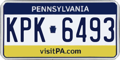 PA license plate KPK6493