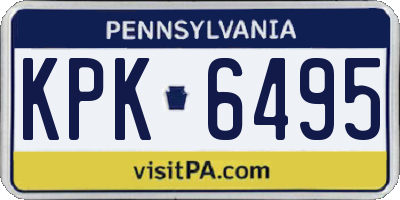 PA license plate KPK6495