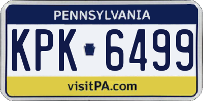 PA license plate KPK6499
