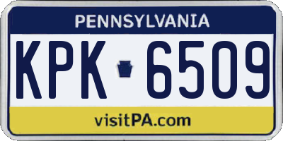 PA license plate KPK6509