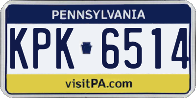 PA license plate KPK6514