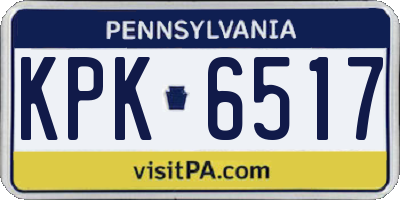 PA license plate KPK6517