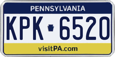PA license plate KPK6520