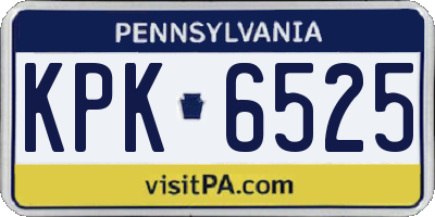 PA license plate KPK6525