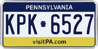 PA license plate KPK6527