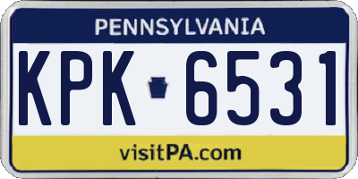 PA license plate KPK6531