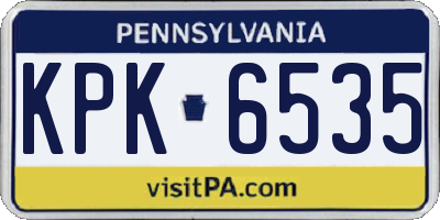 PA license plate KPK6535