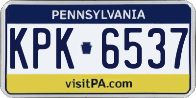 PA license plate KPK6537