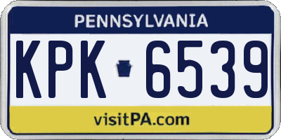PA license plate KPK6539