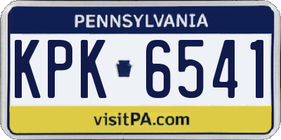 PA license plate KPK6541