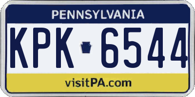 PA license plate KPK6544