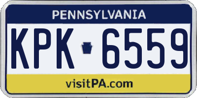 PA license plate KPK6559