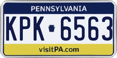 PA license plate KPK6563