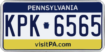 PA license plate KPK6565