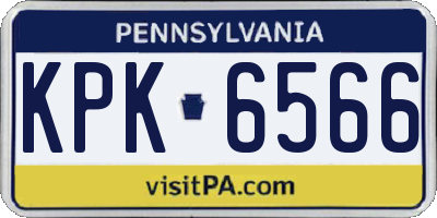 PA license plate KPK6566