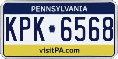PA license plate KPK6568