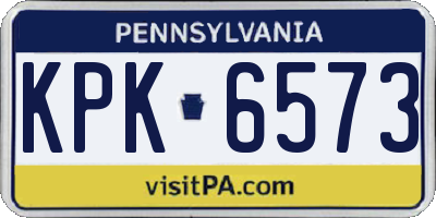 PA license plate KPK6573