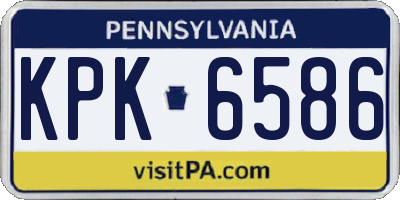 PA license plate KPK6586