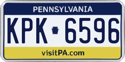 PA license plate KPK6596