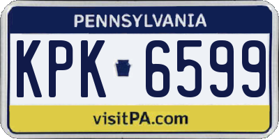 PA license plate KPK6599