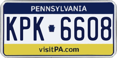 PA license plate KPK6608