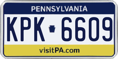PA license plate KPK6609